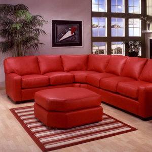 Albany Leather Sectional Red Room
