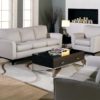 India Leather Sofa White and Gray Room