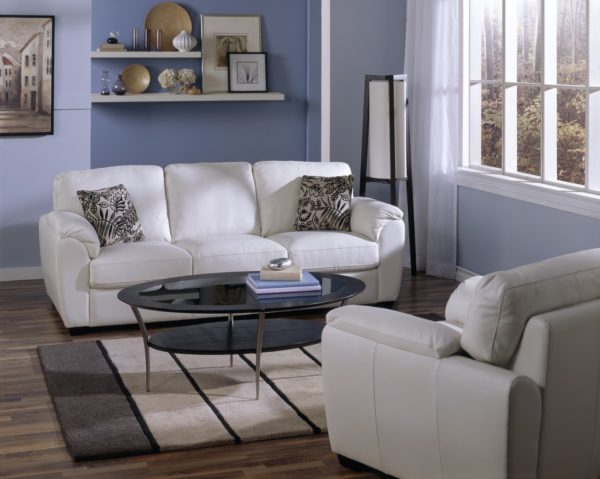 Lanza Leather Sofa White Room