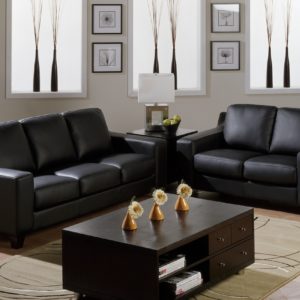 Reed Leather Sofa Black Room