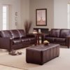 Reed Leather Sofa Brown