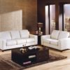 Reed Leather Sofa White