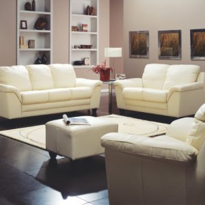 Sirus Leather Sofa White Room