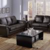 Sirus Leather Sofa Black Room