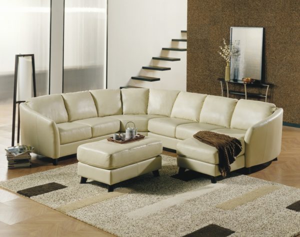 Alula Leather Sectional White Room