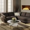 Alula Leather Sectional Brown Room