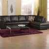 Miami Leather Sectional Black Yellow Room