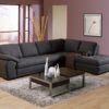 Miami Leather Sectional Black Purple Room