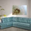 Pachuca Leather Sectional Blue Room