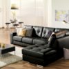 Pachuca Leather Sectional Black Room