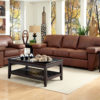 Prescott Leather Sofa Brown Room