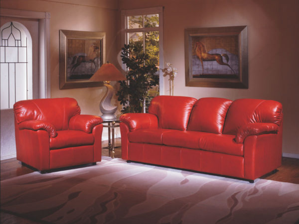 Tahoe Leather Sofa Red Room