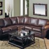 Viceroy Leather Sectional Brown Room