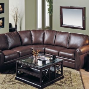 Viceroy Leather Sectional Brown Room