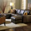 Westend Leather Sectional Brown Room