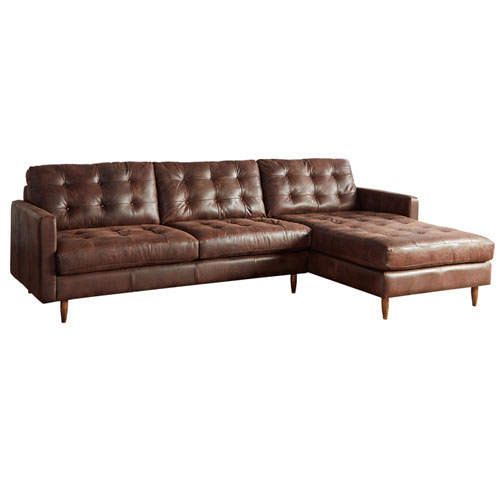 Essex leather sectional