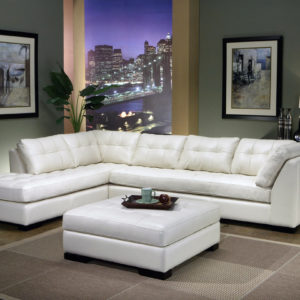 Newport Leather Sectional Room