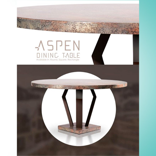 aspen dining table by Metall Furniture